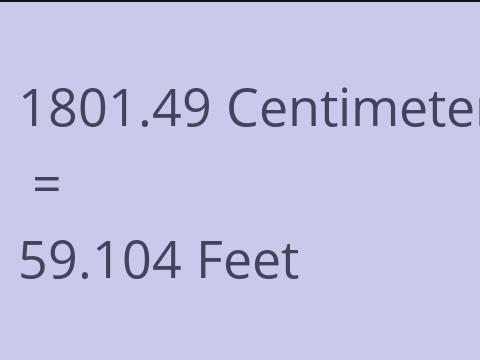 1801.49 CM TO FEET