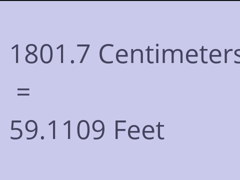 1801.7 CM TO FEET