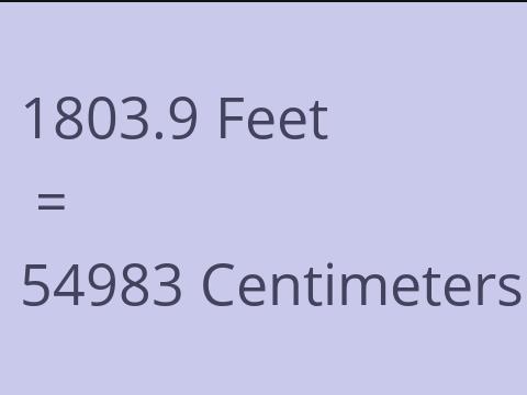 1803.9 FEET TO CM