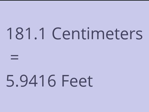 181.1 CM TO FEET