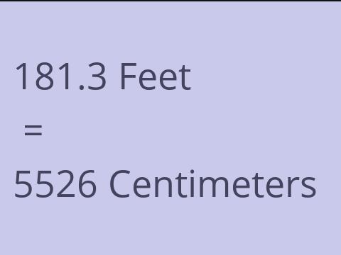 181.3 FEET TO CM