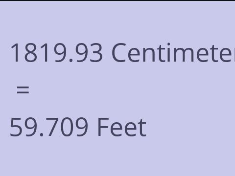 1819.93 CM TO FEET