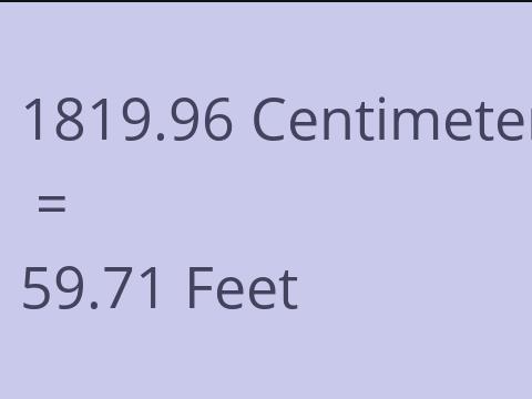 1819.96 CM TO FEET