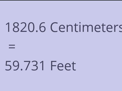 1820.6 CM TO FEET