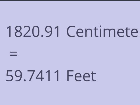 1820.91 CM TO FEET