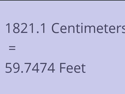 1821.1 CM TO FEET