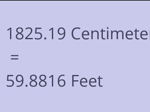 1825.19 CM TO FEET