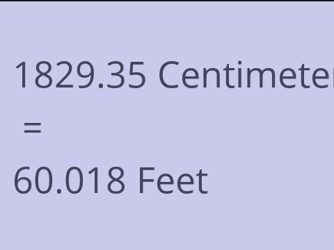 1829.35 CM TO FEET