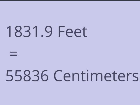 1831.9 FEET TO CM