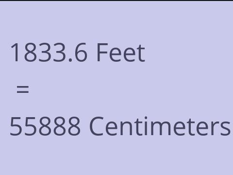 1833.6 FEET TO CM