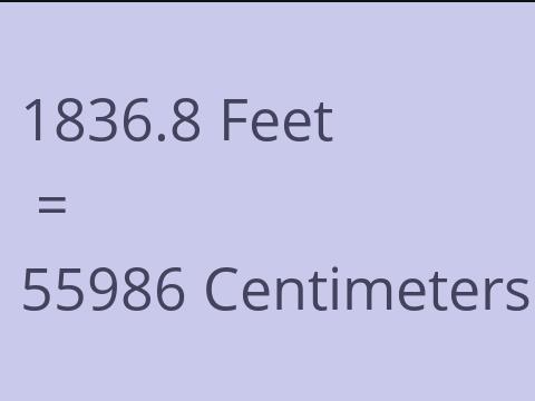 1836.8 FEET TO CM