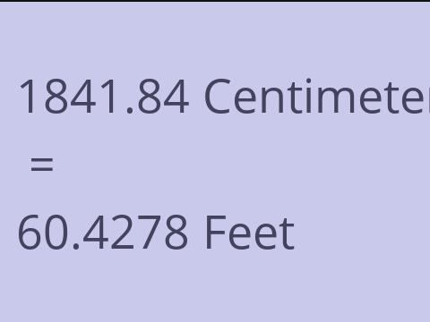 1841.84 CM TO FEET