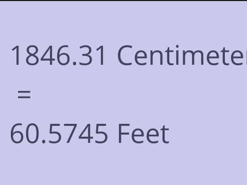 1846.31 CM TO FEET