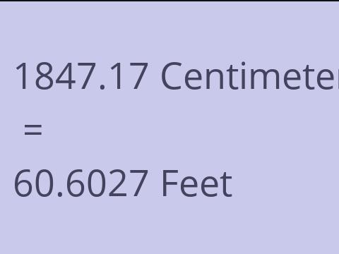 1847.17 CM TO FEET