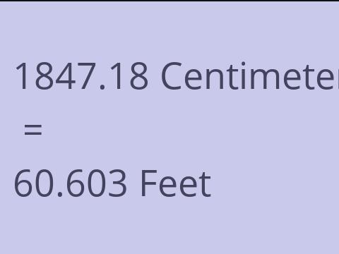 1847.18 CM TO FEET