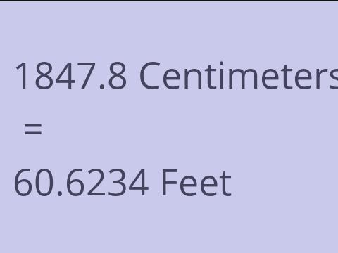 1847.8 CM TO FEET