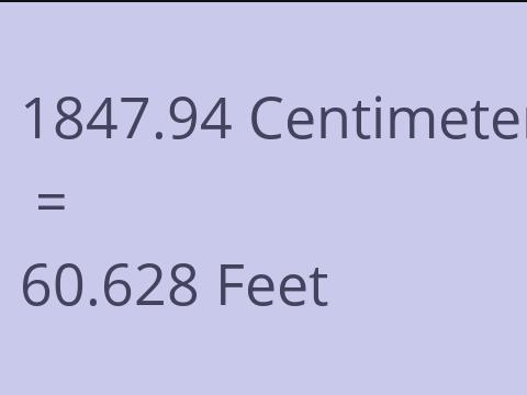 1847.94 CM TO FEET