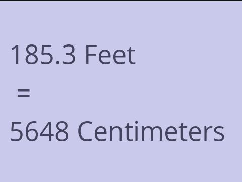 185.3 FEET TO CM