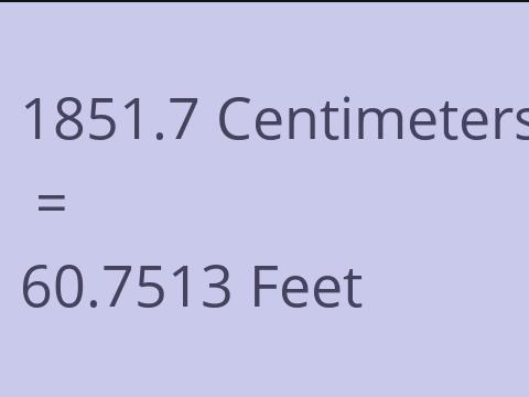 1851.7 CM TO FEET