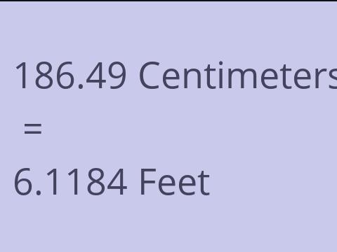 186.49 CM TO FEET