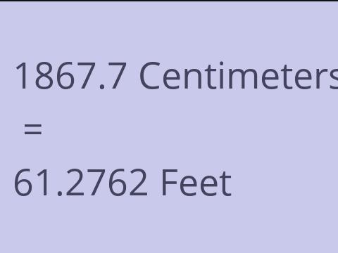 1867.7 CM TO FEET