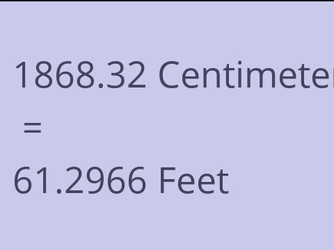 1868.32 CM TO FEET