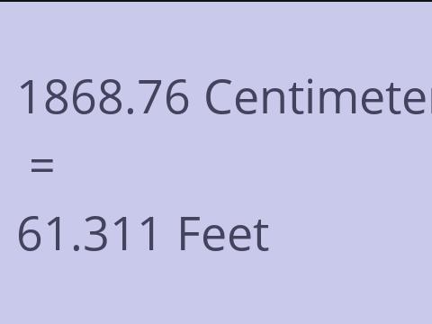 1868.76 CM TO FEET