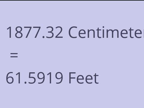 1877.32 CM TO FEET