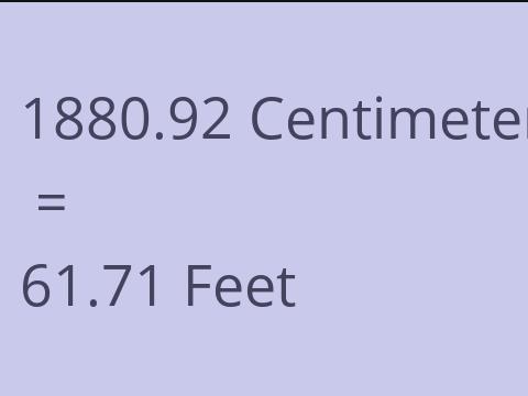 1880.92 CM TO FEET