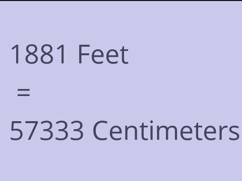 1881 FEET TO CM