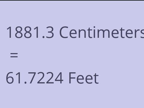 1881.3 CM TO FEET