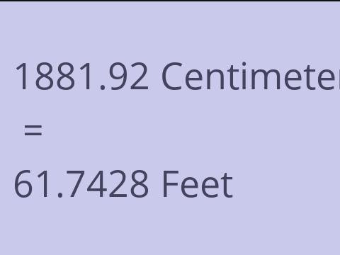 1881.92 CM TO FEET