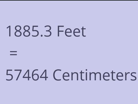 1885.3 FEET TO CM