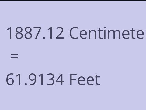 1887.12 CM TO FEET