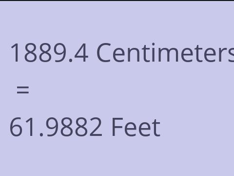 1889.4 CM TO FEET