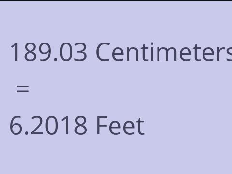 189.03 CM TO FEET