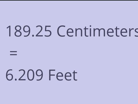 189.25 CM TO FEET