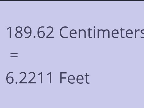 189.62 CM TO FEET