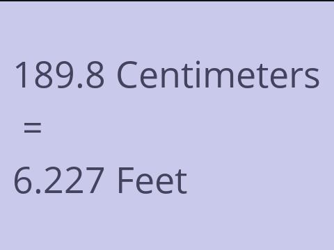 189.8 CM TO FEET