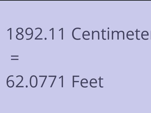 1892.11 CM TO FEET