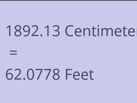 1892.13 CM TO FEET