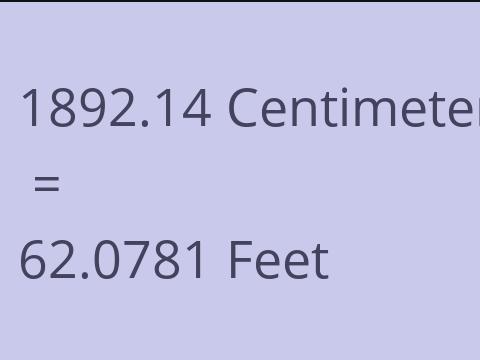 1892.14 CM TO FEET