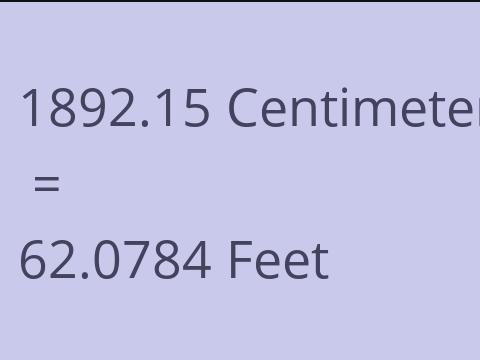 1892.15 CM TO FEET