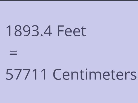 1893.4 FEET TO CM