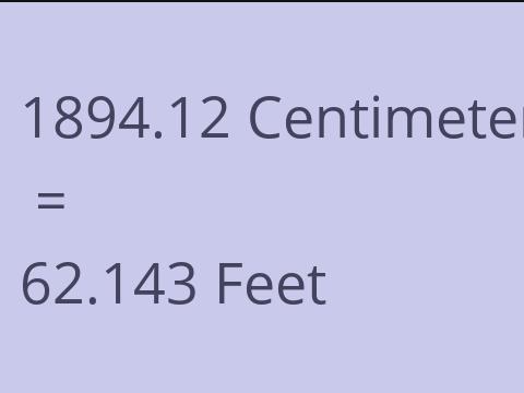 1894.12 CM TO FEET