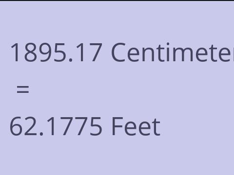 1895.17 CM TO FEET