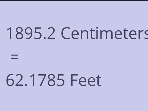 1895.2 CM TO FEET