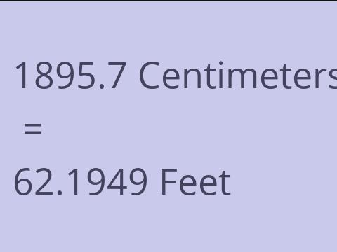 1895.7 CM TO FEET