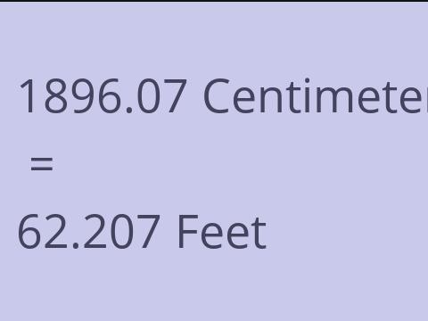 1896.07 CM TO FEET