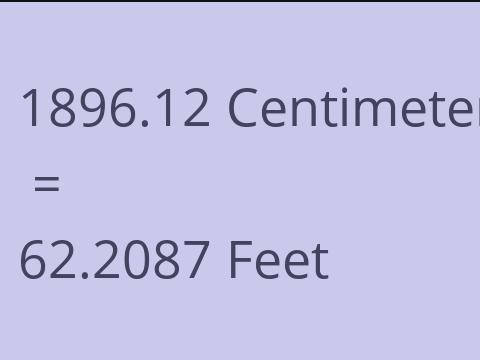 1896.12 CM TO FEET